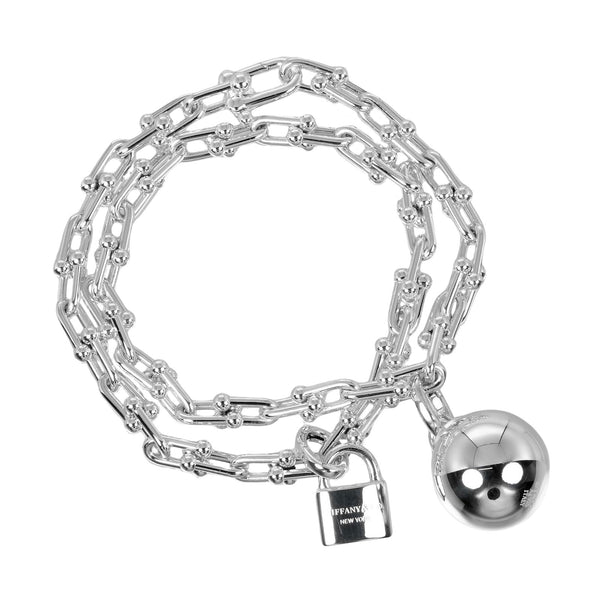 [TIFFANY & CO.] Tiffany 
 Hardware small wrap bracelet 
 Silver 925 Approximately 45.6g Hardware Small Wrap Ladies A Rank