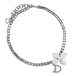 [DIOR] Christian Dior Choker Metal x Rhinestone about 23.8G Ladies