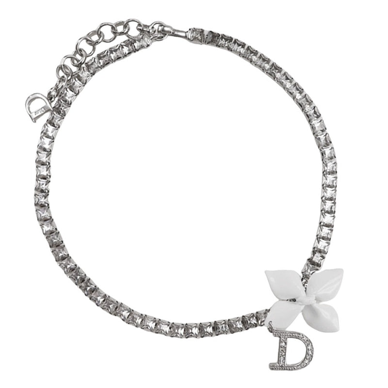 [DIOR] Christian Dior Choker Metal X Rhinestone 약 23.8g 숙녀