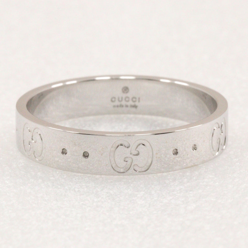 【GUCCI】グッチ
 アイコンリング 17号 リング・指輪
 K18ホワイトゴールド 約4.3g Icon ring メンズA-ランク