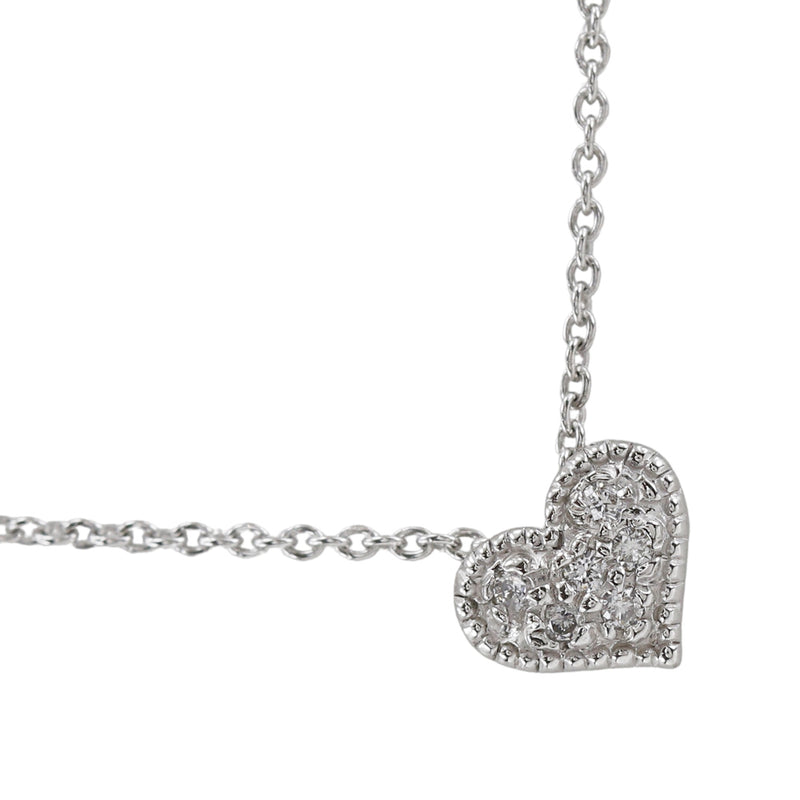 [STAR JEWELRY] Star Jewelry Heart Necklace 2008limited 18KWhite Gold x Diamond about 1.8g Heart Ladies A+Rank