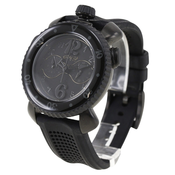 [GAGA MILANO] Gaga Milano 
 Chrono sports watch 
 7012 Stainless steel x rubber quartz chronograph black dial Chrono Sport Men's A-Rank