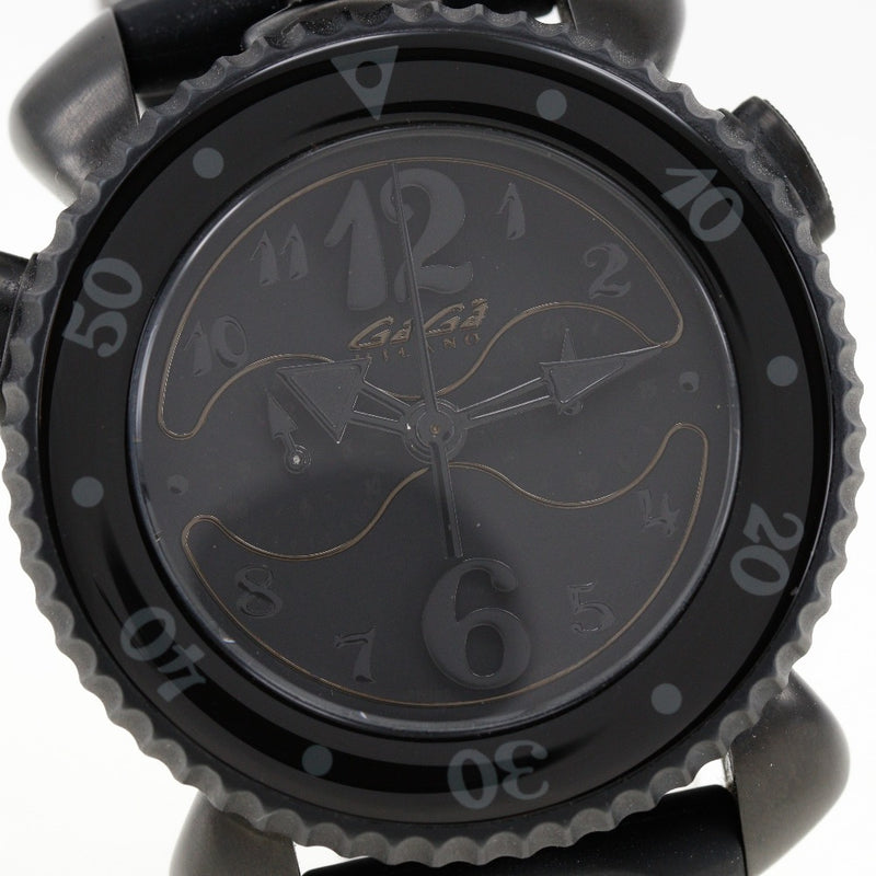 [Gaga Milano] Gaga Milano 
 Chrono Sports Watch 
 7012 en acier inoxydable x quartz en caoutchouc chronographe noir cadran chrono sport masculin a-rank