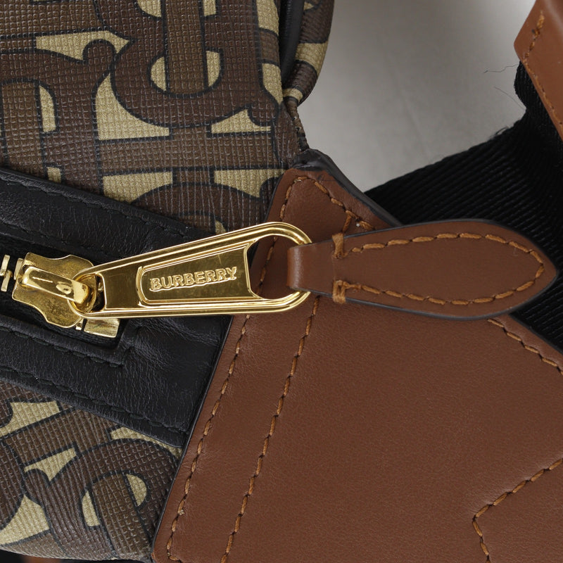 BURBERRY】バーバリー TBモノグラムストライプ Eキャンバス バムバッグ