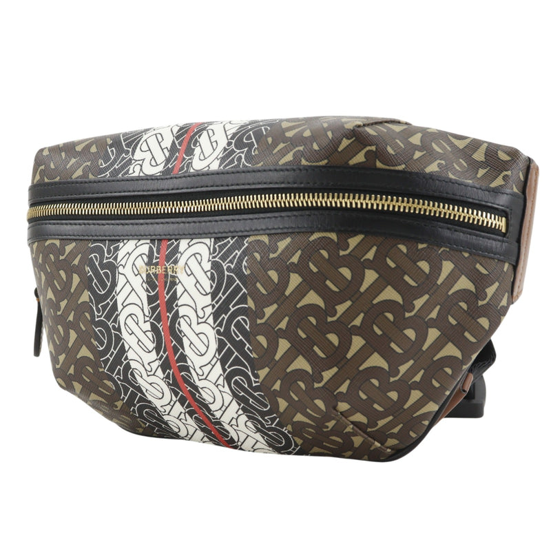BURBERRY】バーバリー TBモノグラムストライプ Eキャンバス バムバッグ