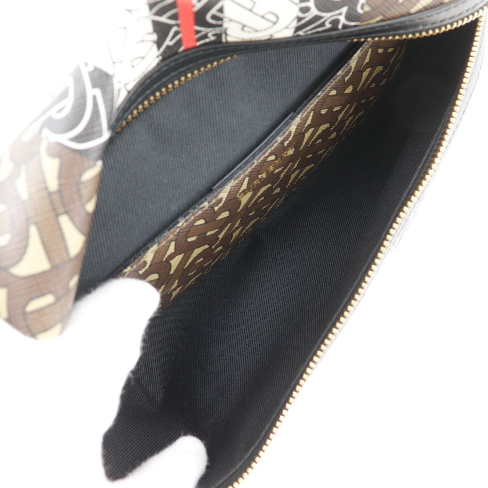 バーバリー TB モノグラム ストライププリント 8021483 バムバッグ BURBERRY】バーバリー TBモノグラムストライプ Eキャンバス バムバッグ