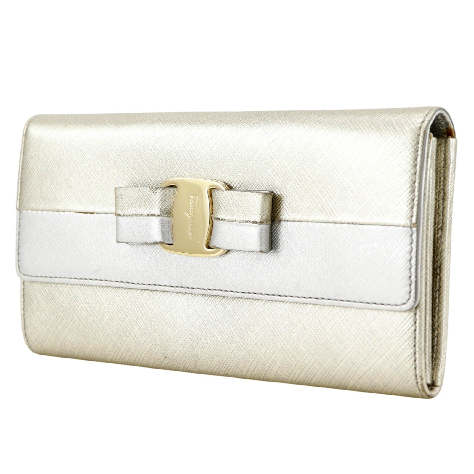 極美品✨フェラガモ 長財布 ヴァラリボン キルティング レザー L字ファスナー Salvatore Ferragamo】サルヴァトーレフェラガモ ヴァラリボン 長財布