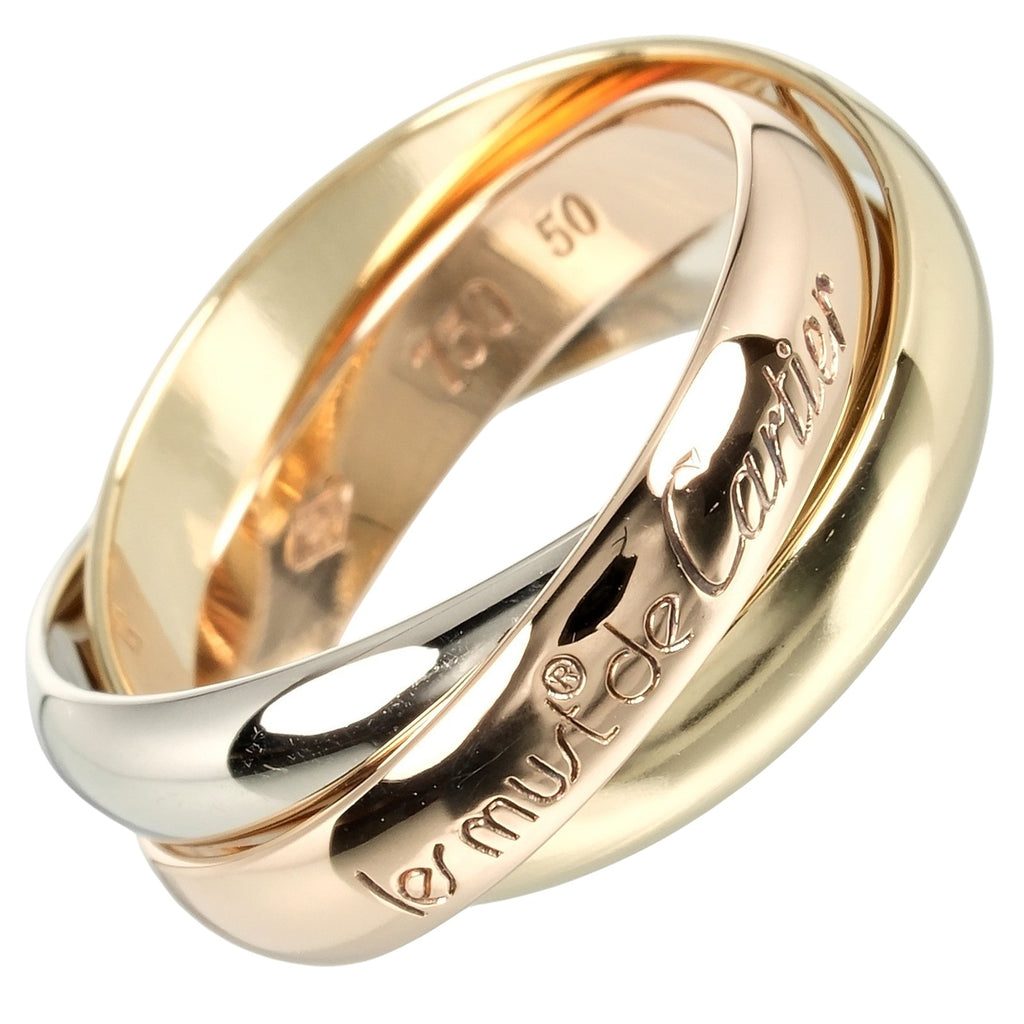 CARTIER] Cartier Trinity No. 9.5 Ring 18KGold x YG PG WG Approx