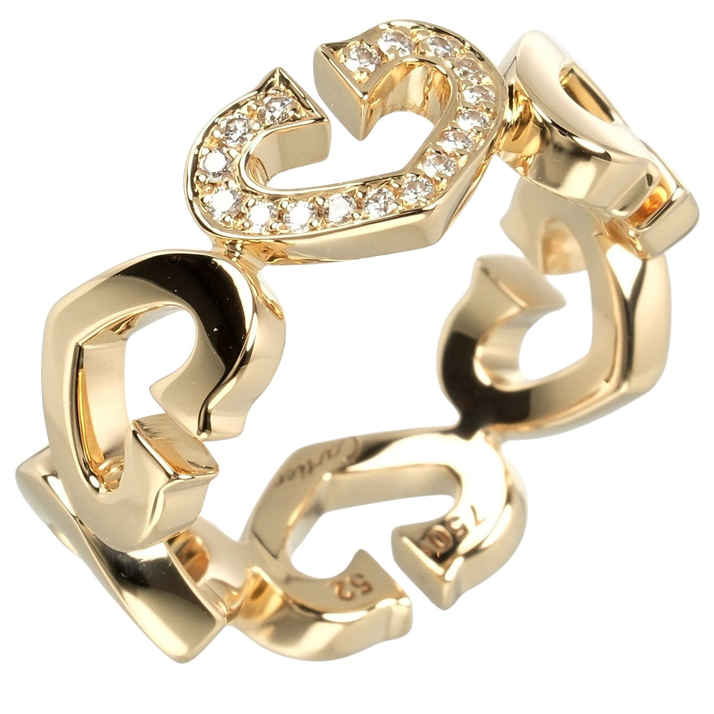 【新品仕上げ】カルティエ　Cハート イエローゴールド リング 11.5号 新品仕上げ】カルティエ Cハート イエローゴールド リング 11.5号