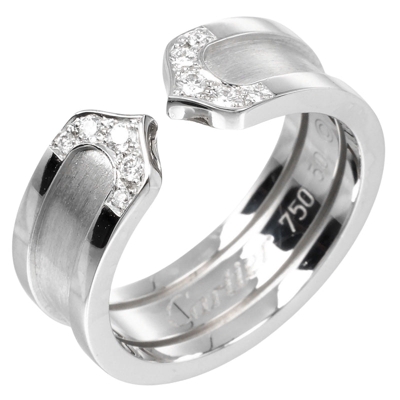 【CARTIER】カルティエ
 2C 10号 リング・指輪
 K18ホワイトゴールド×10P ダイヤモンド 約6.94g 2C レディースAランク