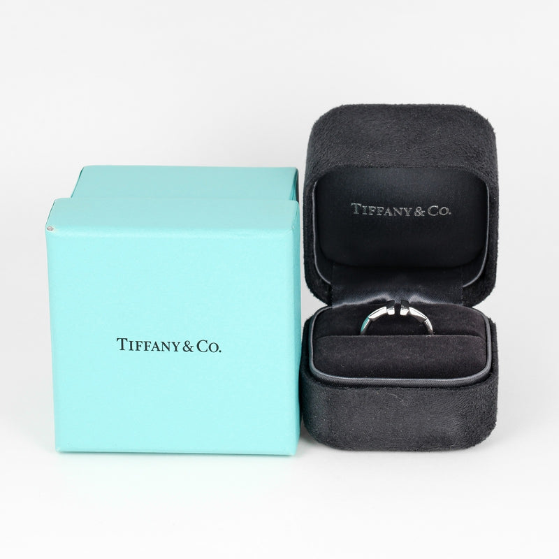 [Tiffany & Co.] Tiffany 
 T- 와이어 No. 8 링 / 링 
 K18 화이트 골드 약 3.32g T 와이어 숙녀 랭크