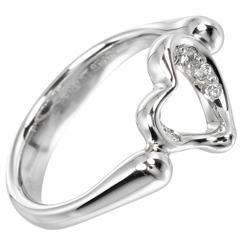 [TIFFANY & CO.] Tiffany 
 Open Heart No. 7 Ring / Ring 
 PT950 Platinum x Diamond about 5.58g Open Heart Ladies A Rank