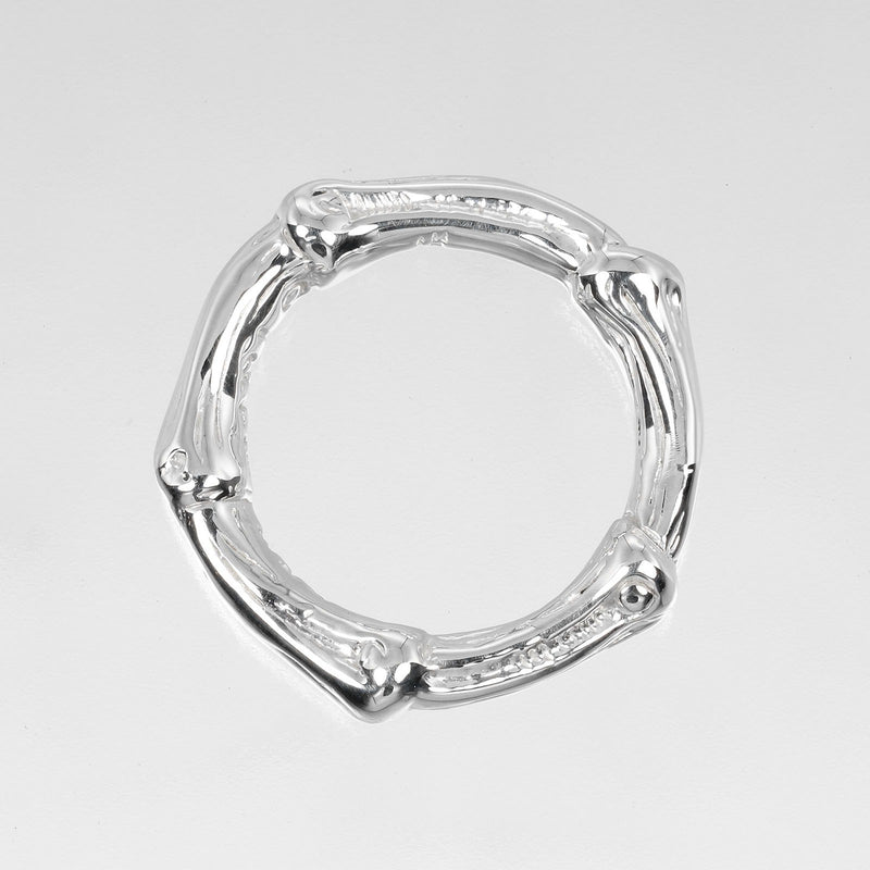 [Tiffany & co.] Tiffany 
 Bamboo No. 8.5 Anillo / anillo 
 Silver 925 aproximadamente 5.32 g de bambú damas un rango