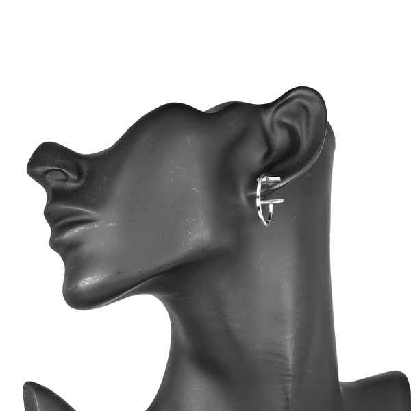 [Tiffany & Co.] Tiffany 
 T 후프 중간 귀걸이 
 실버 925 약 3.59g T 후프 중간 여성 A 등급