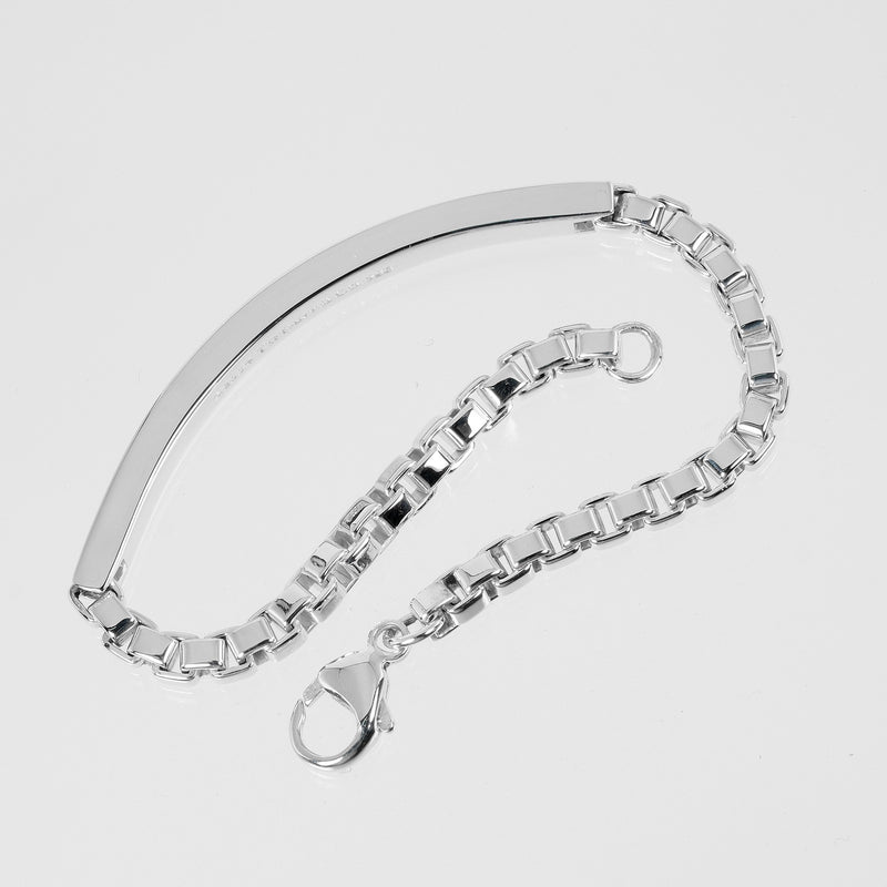 [TIFFANY & CO.] Tiffany 
 Venetian ID bracelet 
 Around 16.5cm Silver 925 Approximately 19.31G Venetian ID Ladies A Rank