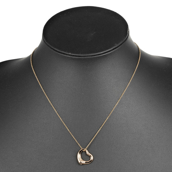 【TIFFANY&Co.】ティファニー
 オープンハート ネックレス
 K18ピンクゴールド×5P ダイヤモンド 約4.3g Open heart レディースAランク