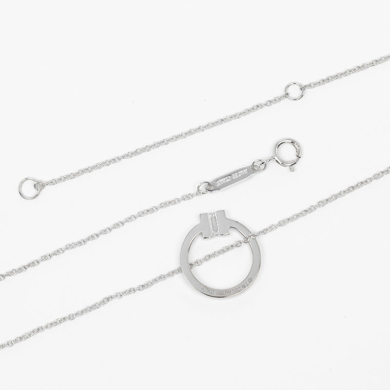 TIFFANY&Co.】ティファニー Tスクエア ネックレス K18ホワイトゴールド