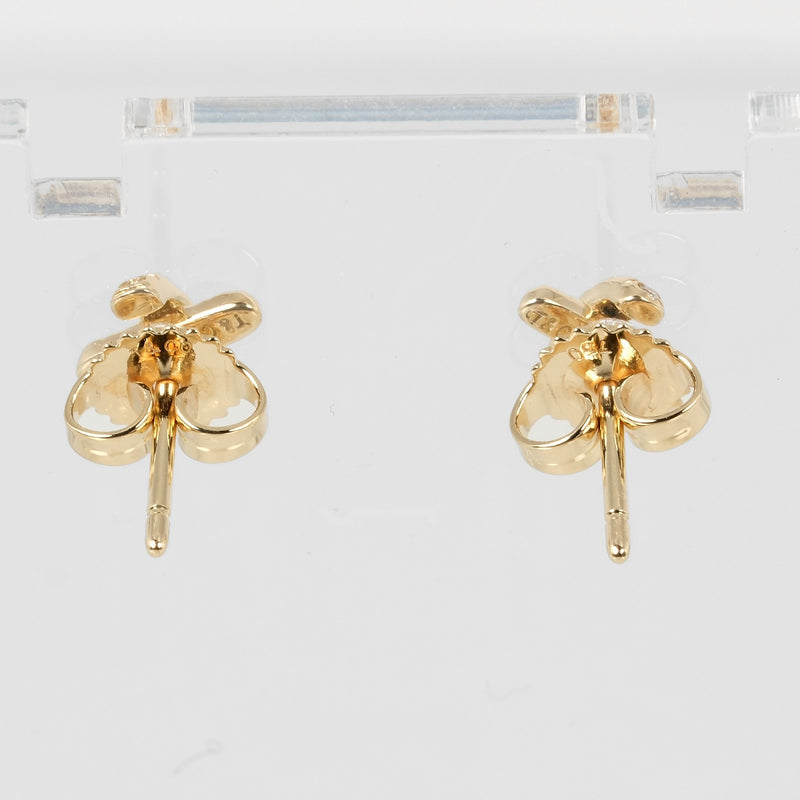 [Tiffany & Co.] Tiffany 
 크로스 스티치 귀걸이 
 K18 옐로우 골드 x 다이아몬드 약 1.44g 크로스 스티치 숙녀 랭크