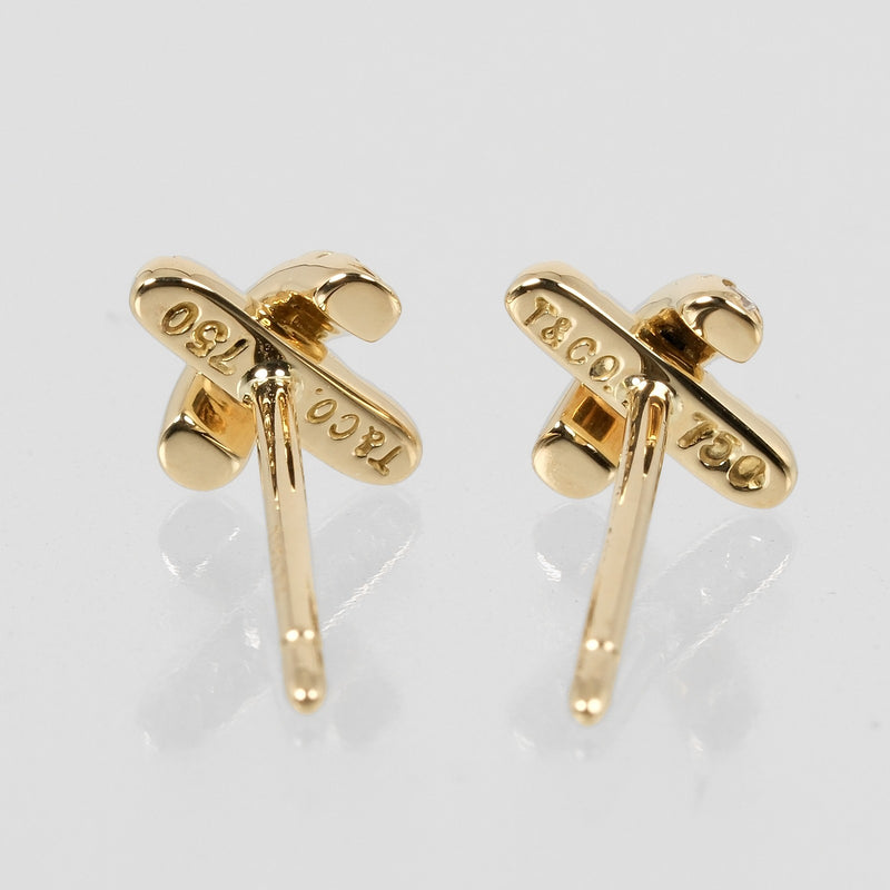 [Tiffany & co.] Tiffany 
 Pendientes de punto de cruz 
 K18 Gold Yellow Gold x Diamond Aproximadamente 1.44 g Señadas de punto de cruz un rango
