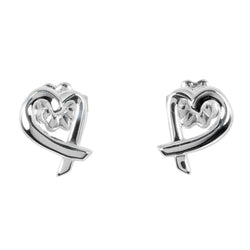 [Tiffany & co.] Tiffany 
 Arete del corazón frotando 
 Silver 925 alrededor de 1.58 g de corazón amoroso Damas A Rank