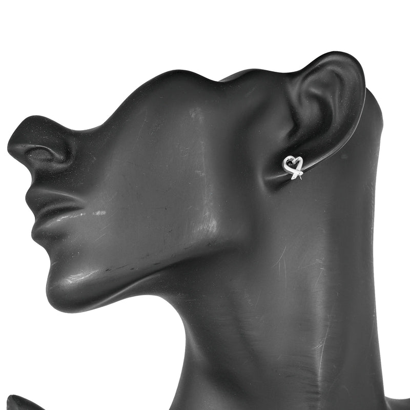 [TIFFANY & CO.] Tiffany 
 Rubbing heart earring 
 Silver 925 about 1.58g Loving Heart Ladies A Rank