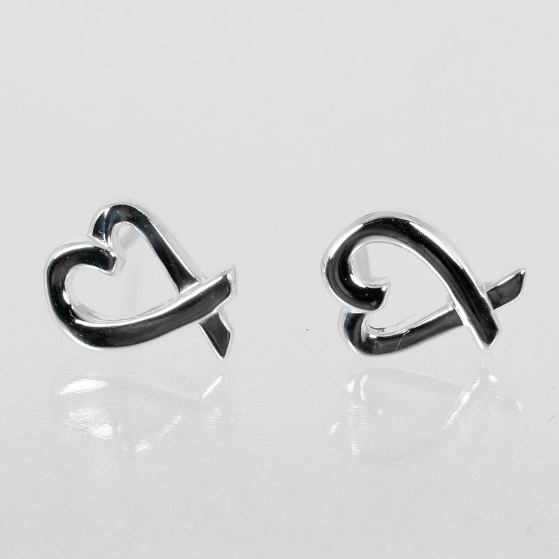 [Tiffany & Co.] Tiffany 
 마찰 하트 귀걸이 
 실버 925 약 1.58g 사랑의 마음 숙녀 계급