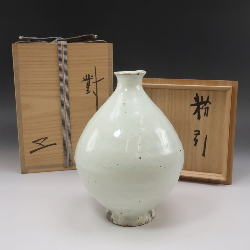 1 骨董 アンティーク 保命酒徳利 鞆徳利 岩谷焼 色絵 花瓶 花入 【公式