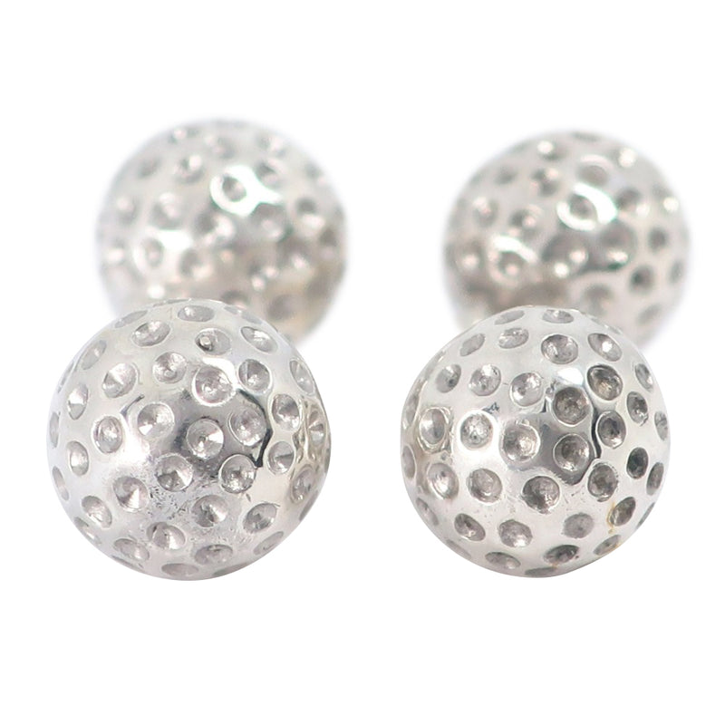 【HERMES】エルメス
 ゴルフボール カフス
 シルバー925 Golf ball メンズA-ランク