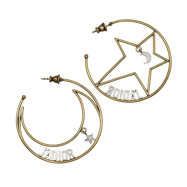 [Dior] Dior Moon y Star J'adior Hoop Pendientes