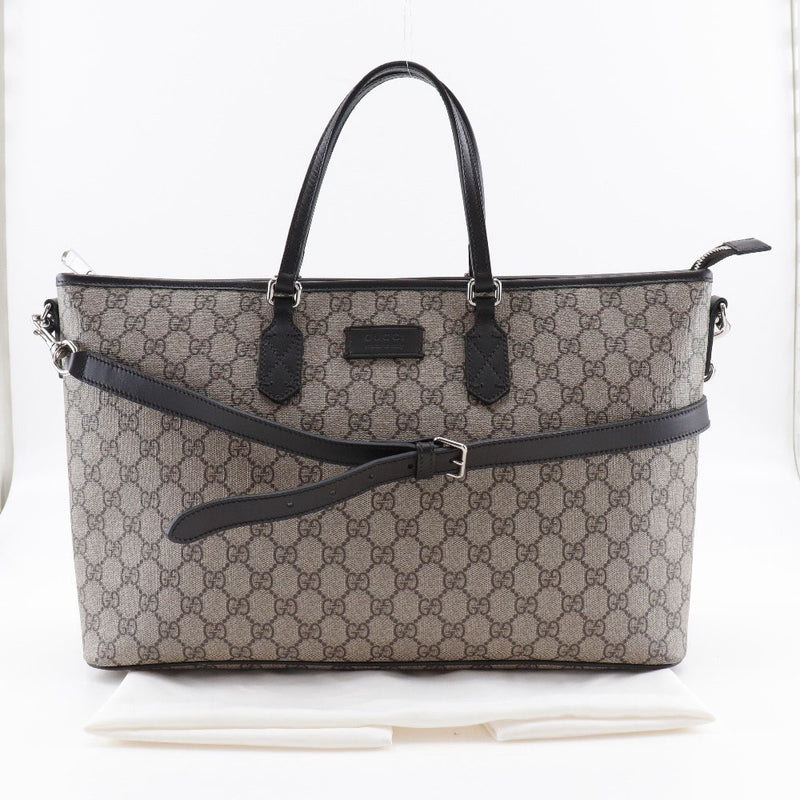 [GUCCI] Gucci 
 GG Sprem tote bag 
 2way shoulder 410748 GG Sprem Canvas x Leather Brown Fastener GG Supreme Unisex A Rank