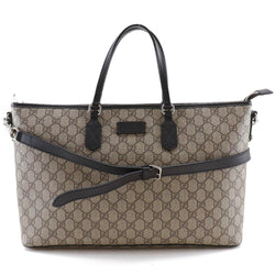 [Gucci] Gucci 
 Bolsa GG Sprem Tote 
 2way Shoulder 410748 GG Sprem Canvas x Cuero marrón sujetador GG Supreme Unisex A Rank