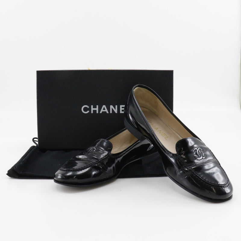 [Chanel] Chanel 
 Mocasín 
 Coco Mark Patent Leather Damas negras