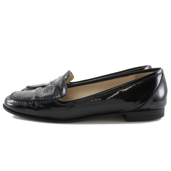 [Chanel] Chanel 
 Mocasín 
 Coco Mark Patent Leather Damas negras