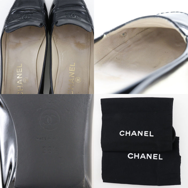 [Chanel] Chanel 
 Mocasín 
 Coco Mark Patent Leather Damas negras