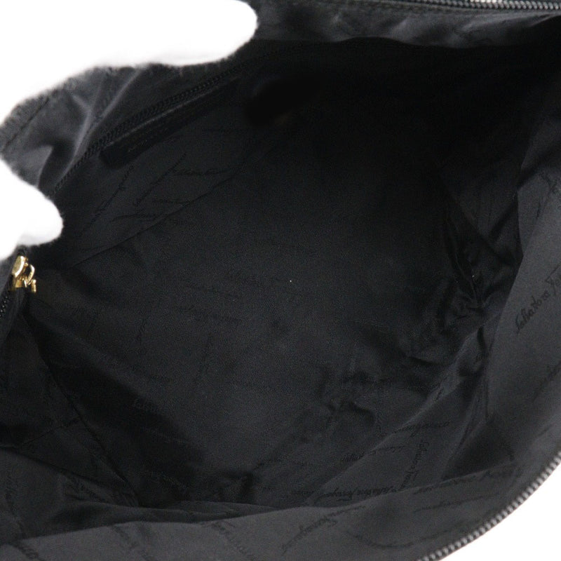 [Salvatore Ferragamo] Salvatore Ferragamo 
 One -shoulder shoulder shoulder bag 
 Ganchini AB-21 2779 Canvas x Leather Black Fastener ONE BELT Ladies