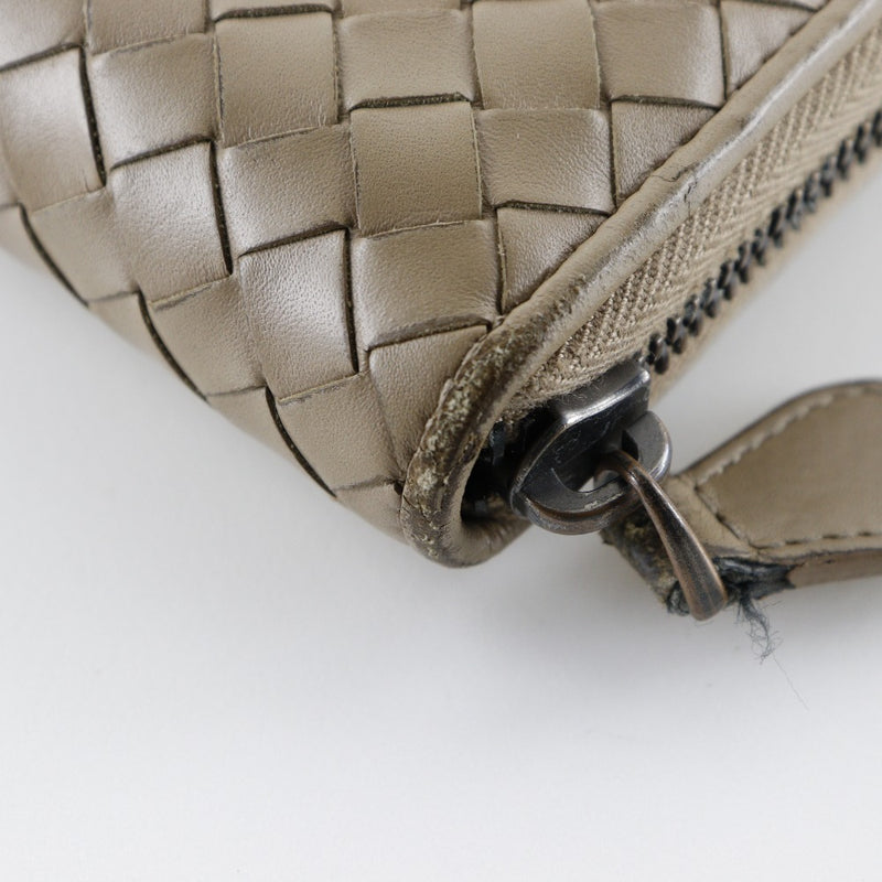 [Bottegaveneta] Bottega Veneta 
 圆形拉链长钱包 
 Interecchart Calf Calf米色拉链围绕中性