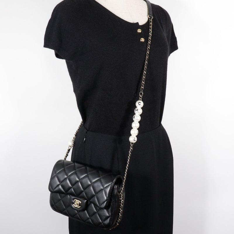 CHANEL】シャネル パールチェーンショルダー ショルダーバッグ