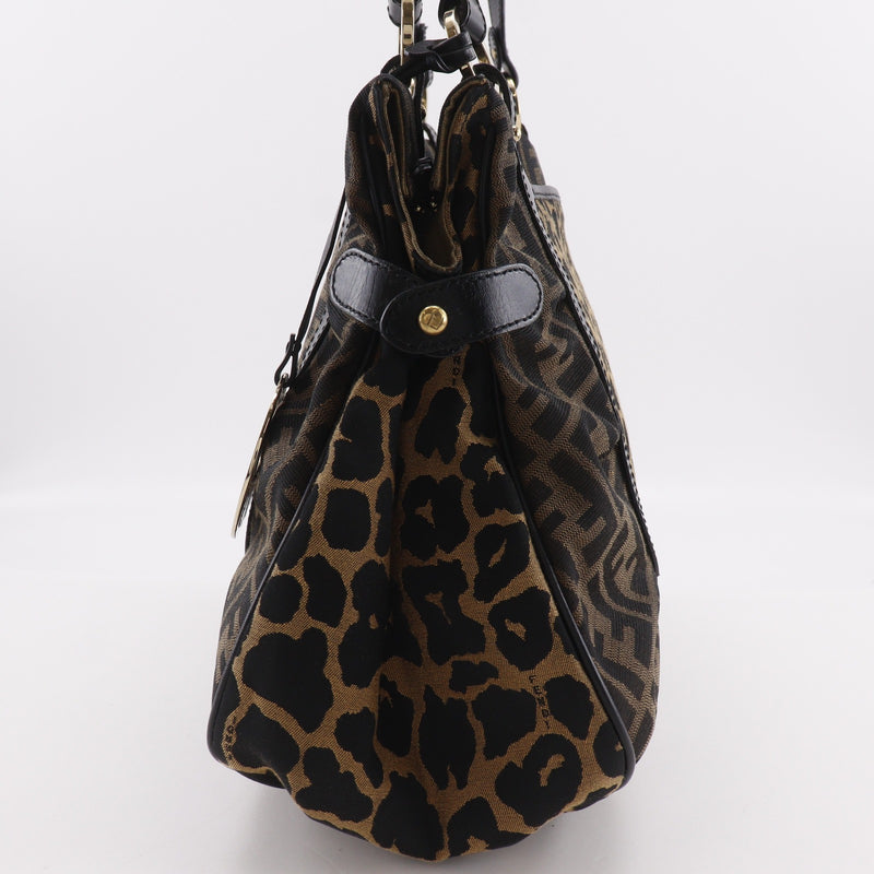 FENDI】フェンディ ズッカ レオパード トートバッグ 8BH629 