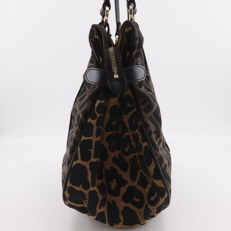 FENDI】フェンディ ズッカ レオパード トートバッグ 8BH629