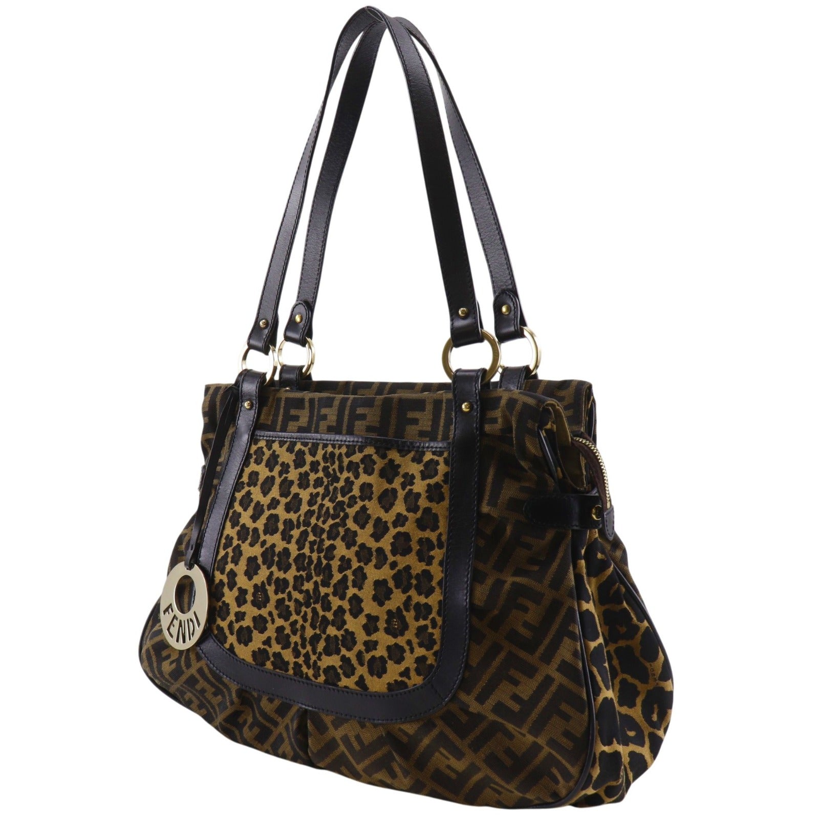 FENDI】フェンディ ズッカ レオパード トートバッグ 8BH629