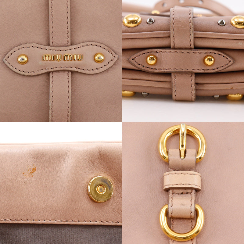 MIU MIU ハンドバッグ スタッズ ベージュ MIUMIU】ミュウミュウ スタッズ ハンドバッグ – NISHIKINO VINTAGE KYOTO