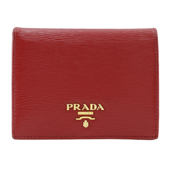 [PRADA] Prada 
 Bi-fold wallet 
 IMV204 2EZZ F0D1700 Calf LACCA Red Open Ladies