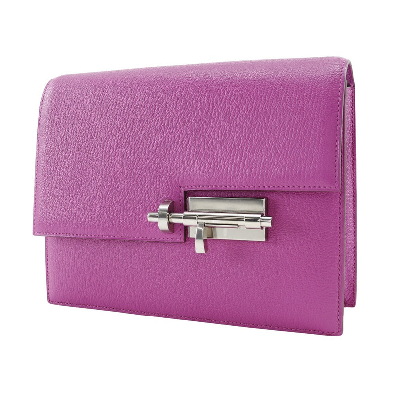 [Hermes] Hermes Veru Bolsa de embrague C PN 005 It Magnolia Shable Pink C Grabado FLAP Veru Ladies A+Rank