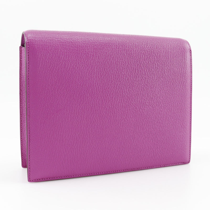 [HERMES] Hermes Veru Clutch Bag C PN 005 IT Shable Magnolia Raspberry Pink C engraved flap Veru Ladies A+Rank