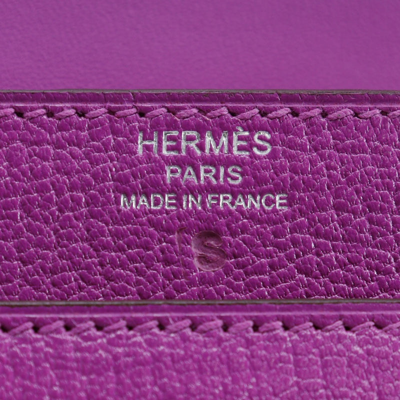 [HERMES] Hermes Veru Clutch Bag C PN 005 IT Shable Magnolia Raspberry Pink C engraved flap Veru Ladies A+Rank