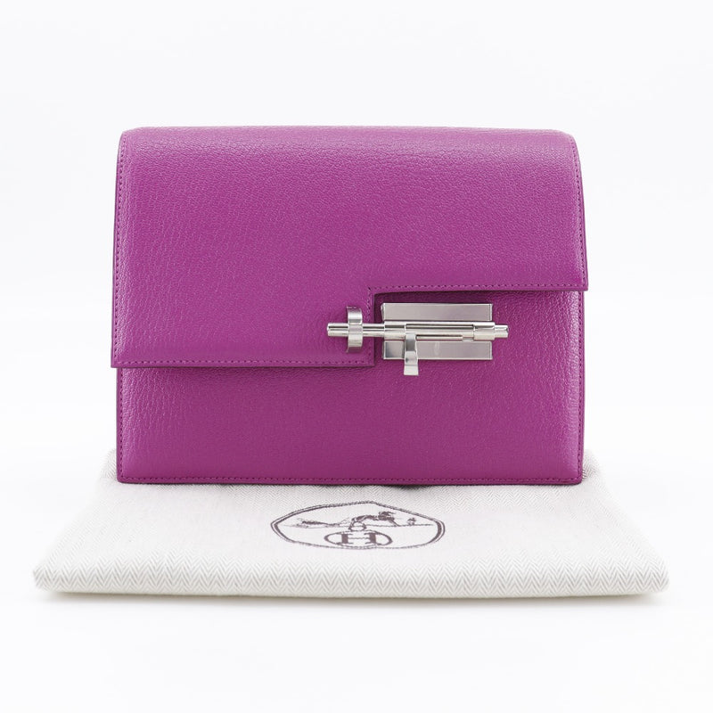 [Hermes] Hermes Veru Bolsa de embrague C PN 005 It Magnolia Shable Pink C Grabado FLAP Veru Ladies A+Rank