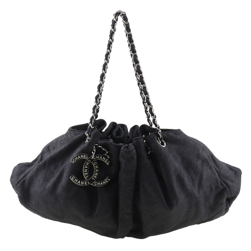[CHANEL] Chanel 
 Melrose Bass Shoulder Bag 
× Cotton jersey shoulder drawstring Melrose Kabas Ladies A Rank