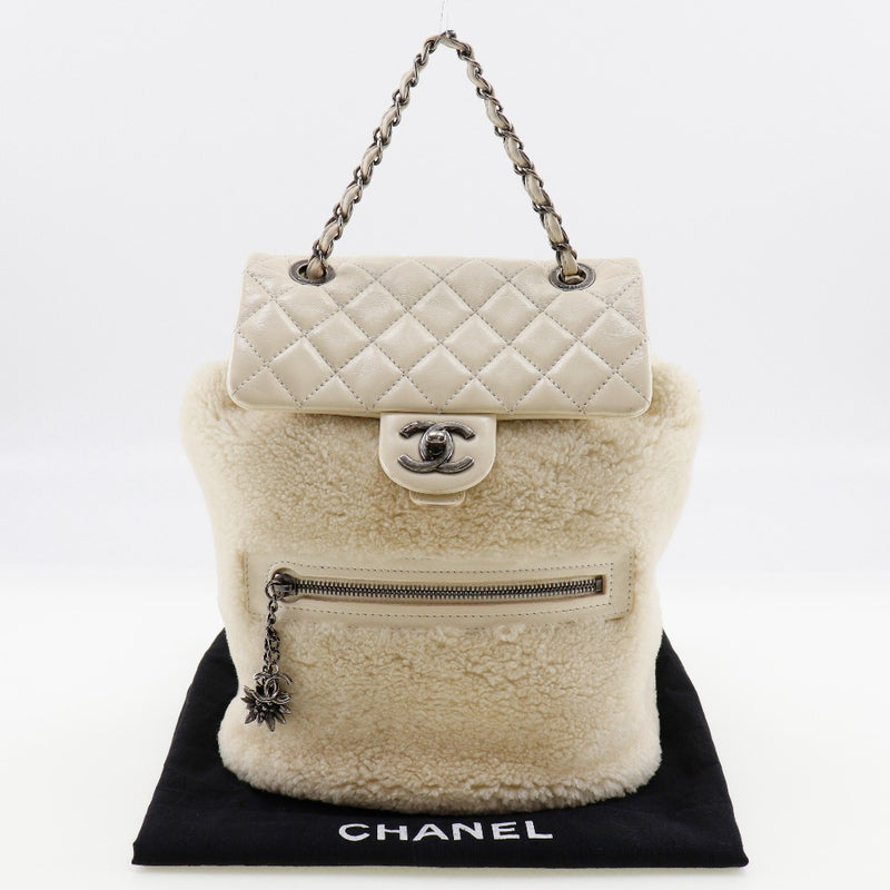 [CHANEL] Chanel 
 Luc Daypack 
 Mouton x Lambskin shoulder handbag 2way turn lock ladies