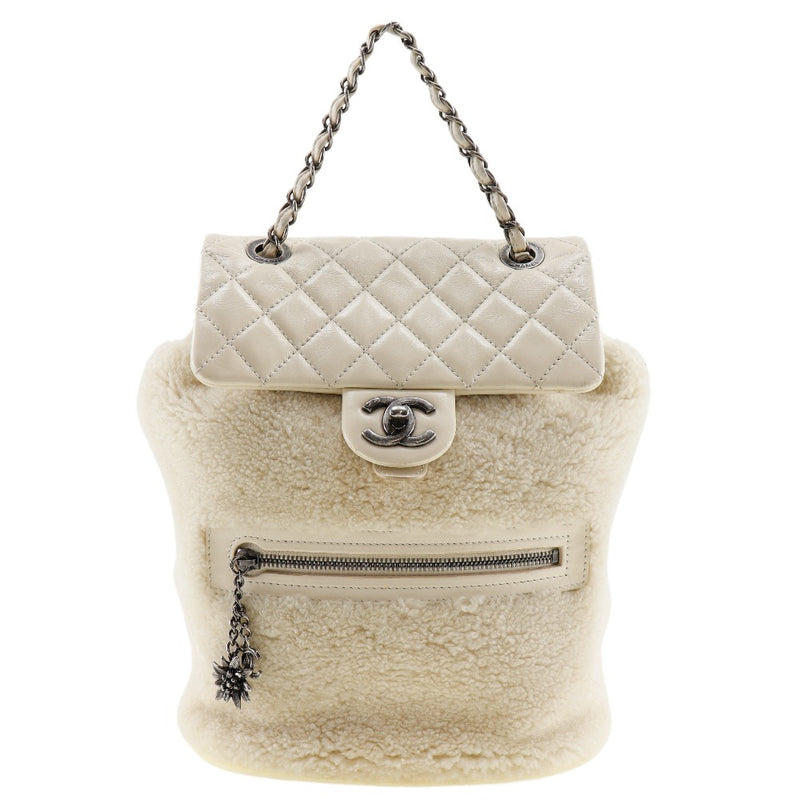 [CHANEL] Chanel 
 Luc Daypack 
 Mouton x Lambskin shoulder handbag 2way turn lock ladies