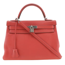 [Hermes] Hermes 
 Kelly 32 bolso 
 Coral de lemance de tryon costado interior rosa □ R bolso de hombro estampado 2way A5 Soporte de cinturón Kelly 32 Damas A-Rank